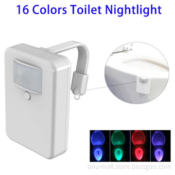 Hot Selling 2017 Amazon Battery Powered LED Toilet Bowl Night Light 16 Colors